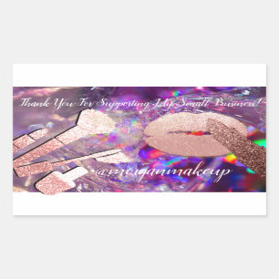 Sticker Rectangulaire Merci Support de maquillage professionnel Lip Purp