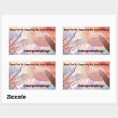 Sticker Rectangulaire Merci Support Rose de maquillage professionnel Blu (Feuille)