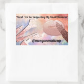 Sticker Rectangulaire Merci Support Rose de maquillage professionnel Blu (Sac)
