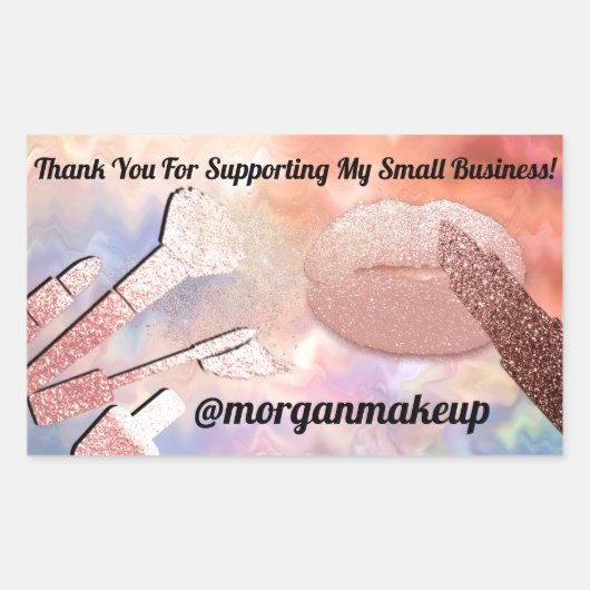 Sticker Rectangulaire Merci Support Rose de maquillage professionnel Blu (Devant)