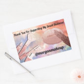 Sticker Rectangulaire Merci Support Rose de maquillage professionnel Blu (Enveloppe)