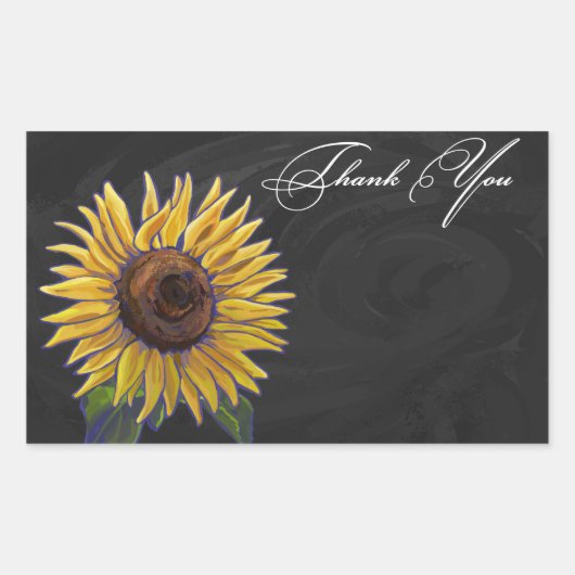 Sticker Rectangulaire Merci tournesol (Devant)