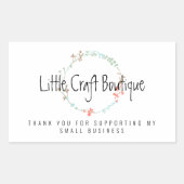 Sticker Rectangulaire Merci Wreath Pour Aider Ma Petite Entreprise (Devant)