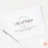 Sticker Rectangulaire Merci Wreath Pour Aider Ma Petite Entreprise (Enveloppe)