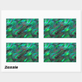 Sticker Rectangulaire Mère De Pearl Texture Motif Photo Turquoise (Feuille)