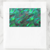 Sticker Rectangulaire Mère De Pearl Texture Motif Photo Turquoise (Sac)
