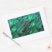 Sticker Rectangulaire Mère De Pearl Texture Motif Photo Turquoise (Enveloppe)