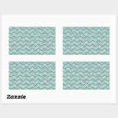 Sticker Rectangulaire Mère de Pearl Turquoise ZigZag (Feuille)