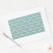 Sticker Rectangulaire Mère de Pearl Turquoise ZigZag (Enveloppe)