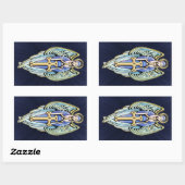 Sticker Rectangulaire Mère Mary Guardian Angel Cross Design (Feuille)