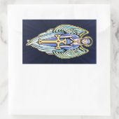 Sticker Rectangulaire Mère Mary Guardian Angel Cross Design (Sac)