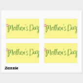 Sticker Rectangulaire mère-mère-mère-fleur-font-love (Feuille)
