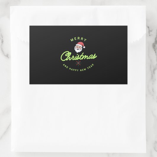 Sticker Rectangulaire Merry Christmas (Sac)