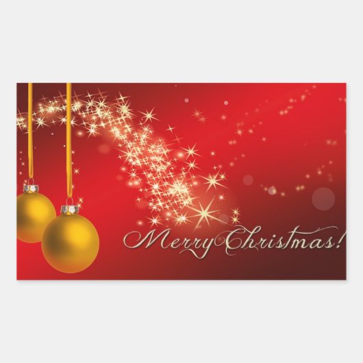 Sticker Rectangulaire Merry christmas (Devant)