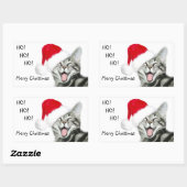 Sticker Rectangulaire Merry Christmas chaton (Feuille)