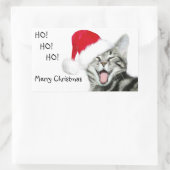 Sticker Rectangulaire Merry Christmas chaton (Sac)