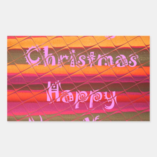 Sticker Rectangulaire Merry Christmas Happy (Devant)