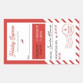 Sticker Rectangulaire Merry Christmas Holiday Express Mail To From (Devant)