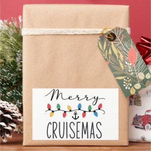 Sticker Rectangulaire Merry Cruisemas Croisière de Noël en Famille 