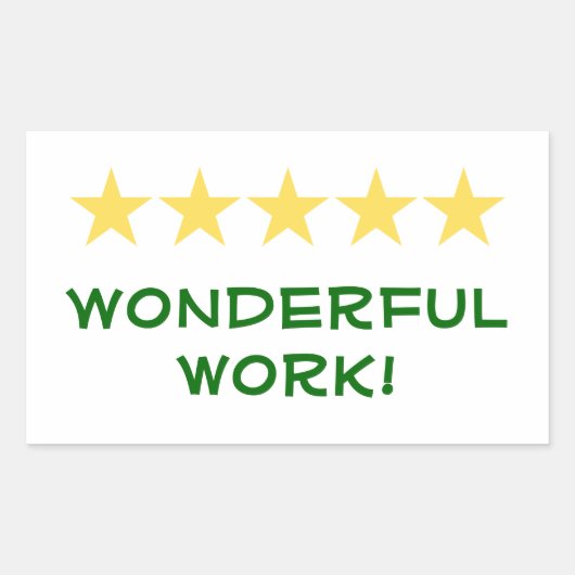 Sticker Rectangulaire Merveilleux travail - Série d'autocollants de l'en (Devant)