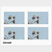 Sticker Rectangulaire Mes amis les petits visiteurs. #oiseau #nature #fa (Feuille)
