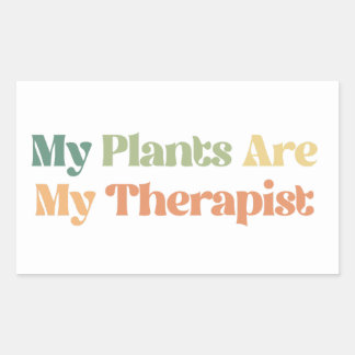 Sticker Rectangulaire Mes Plantes sont mon thérapeute