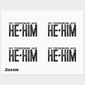 Sticker Rectangulaire Mes pronounes sont He Him Grunge