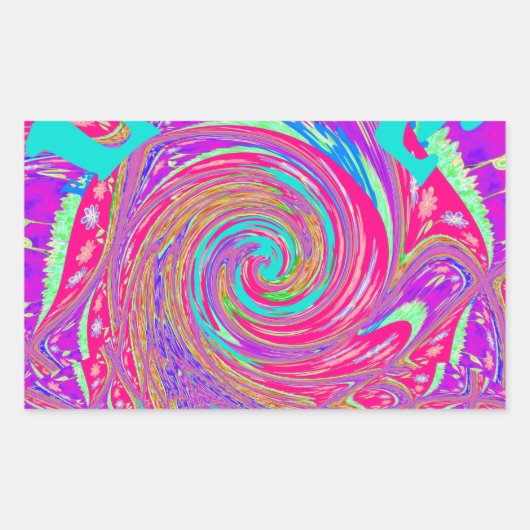 Sticker Rectangulaire Mesmerizing Whirlpool Love Cyan Texte art Graphiqu (Devant)