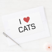 Sticker Rectangulaire Message I Heart Cats (Enveloppe)