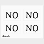 Sticker Rectangulaire Message simple de texte Word No, instruction (Feuille)