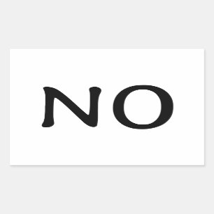 Sticker Rectangulaire Message simple de texte Word No, instruction