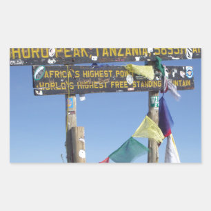 Sticker Rectangulaire Message sur le Sommet du Kilimandjaro kenya