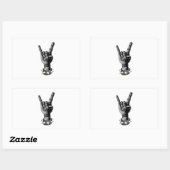 Sticker Rectangulaire Metal Hand Devil Horns Heavy metal (Feuille)