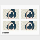 Sticker Rectangulaire métaphore_15_une fille dans le miroir (Feuille)