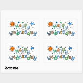Sticker Rectangulaire Mete Happy Mercredi Semaine Greeting Expression de (Feuille)