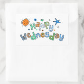 Sticker Rectangulaire Mete Happy Mercredi Semaine Greeting Expression de (Sac)