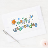 Sticker Rectangulaire Mete Happy Mercredi Semaine Greeting Expression de (Enveloppe)