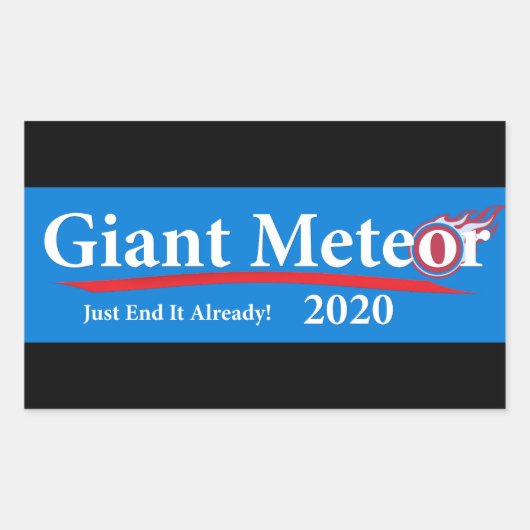 Sticker Rectangulaire Meteor Géant 2020 En Finit Déjà ! (Devant)