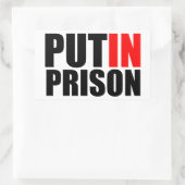 Sticker Rectangulaire Mettre Poutine en prison (Sac)