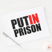 Sticker Rectangulaire Mettre Poutine en prison (Enveloppe)