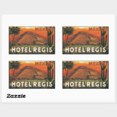 Sticker Rectangulaire Mexico Ds Hotel Regis, Vintage (Feuille)