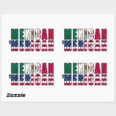 Sticker Rectangulaire Mexique 'drapeaux américains - Mexicain américain (Feuille)
