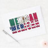 Sticker Rectangulaire Mexique 'drapeaux américains - Mexicain américain (Enveloppe)