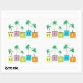 Sticker Rectangulaire Miami Beach (Feuille)