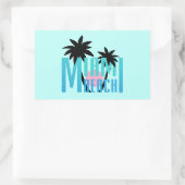 Sticker Rectangulaire Miami-Beach-Floride-Typographie (Sac)