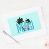 Sticker Rectangulaire Miami-Beach-Floride-Typographie (Enveloppe)