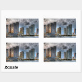 Sticker Rectangulaire Miami, Floride (Feuille)
