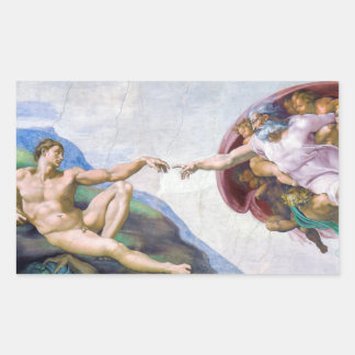 Sticker Rectangulaire Michelangelo - Création d'Adam Isolé