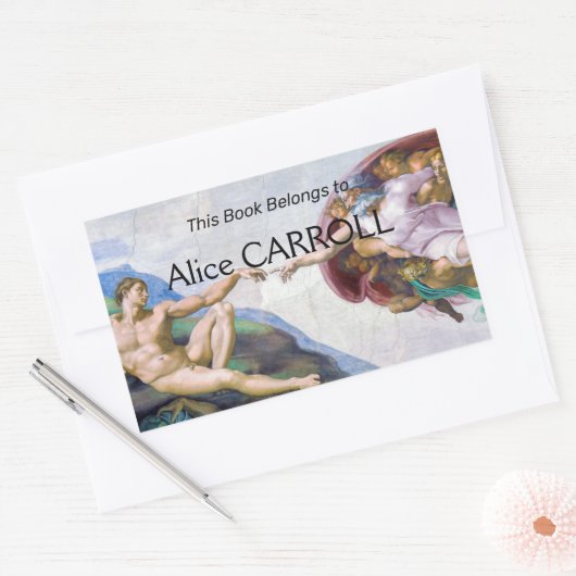 Sticker Rectangulaire Michelangelo - Création d'Adam Isolé (Enveloppe)