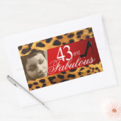 Sticker Rectangulaire Michelle Leopard Photo Party Vin Rectangle (Enveloppe)
